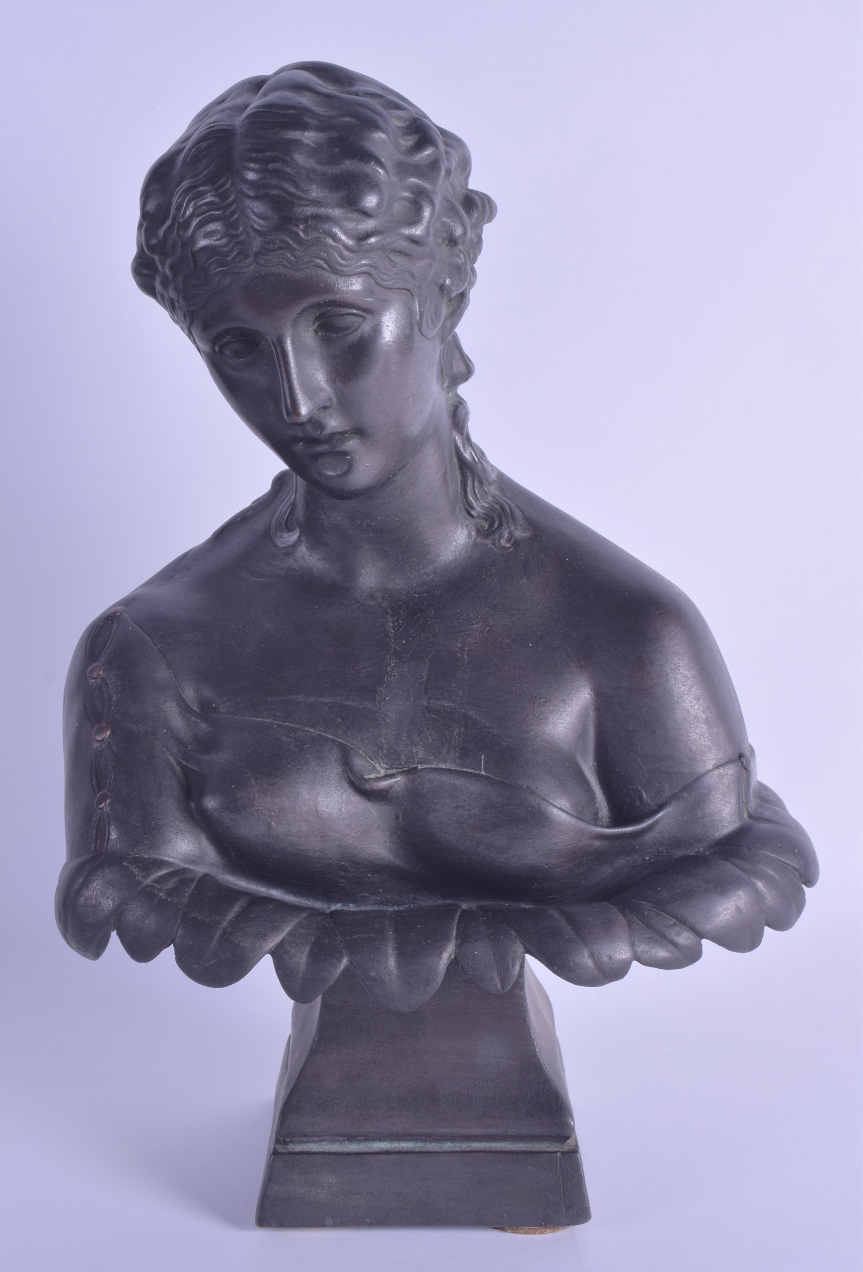 19th c. Victorian bronzed figure of Clitie. 37cm High