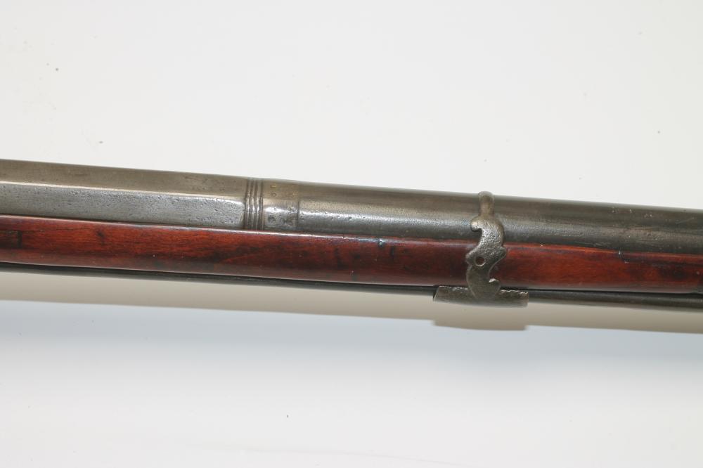 A SPANISH MIQUELET MUSKET, the 35 3/4" sighted barrel octagonal at the breech with inlaid scroll - Image 7 of 8