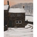 PETER BROOK (1927-2009), "One Down 2 Up with a Sheep Sheltering and a Man Thinking", oil on board,