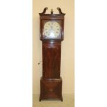 A MAHOGANY LONGCASE CLOCK signed Halliwell, Warrington, the eight day movement with anchor