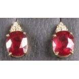 A PAIR OF RUBY EAR STUDS to match the previous lot, on 14kt gold posts, unmarked (Est. plus 18%