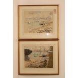 RUDOLF HELMUT SAUTER (1895-1977), "Southampton", a pair, pastel and pencil, one signed with