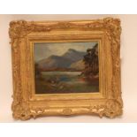 WILLIAM LAKIN TURNER (1867-1936), Loch Scene with Figures in the Foreground, oil on board, signed