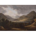ATTRIBUTED TO ALEXANDER NASMYTH (Scottish 1758-1840), Extensive Highland Landscape with Shepherd and