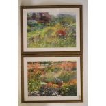 TONY BRUMMELL SMITH (b.1949), "Walled Garden Helmsley" and "Newby Hall Garden", a pair, pastel,