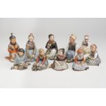 A SET OF TEN ROYAL COPENHAGEN FIGURES OF CHILDREN, 1950's, comprising Gronland girl and boy (12419