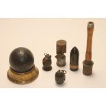A COLLECTION OF WORLD WAR TWO EPHEMERA, comprising two British deactivated grenades, a deactivated