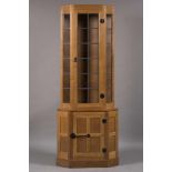 A ROBERT THOMPSON ADZED OAK STANDING CORNER CUPBOARD to match the previous lot, 29 1/2" x 18" x 74