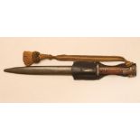 A GERMAN M1884/98 BAYONET, the 9 3/4" fullered blade with marks for Alex Coppel, Solingen and