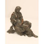 AFTER EMILE PIERRE EUGENE HERBERT (French 1828-1893), Allegorical Female Figure "Drama", bronze,