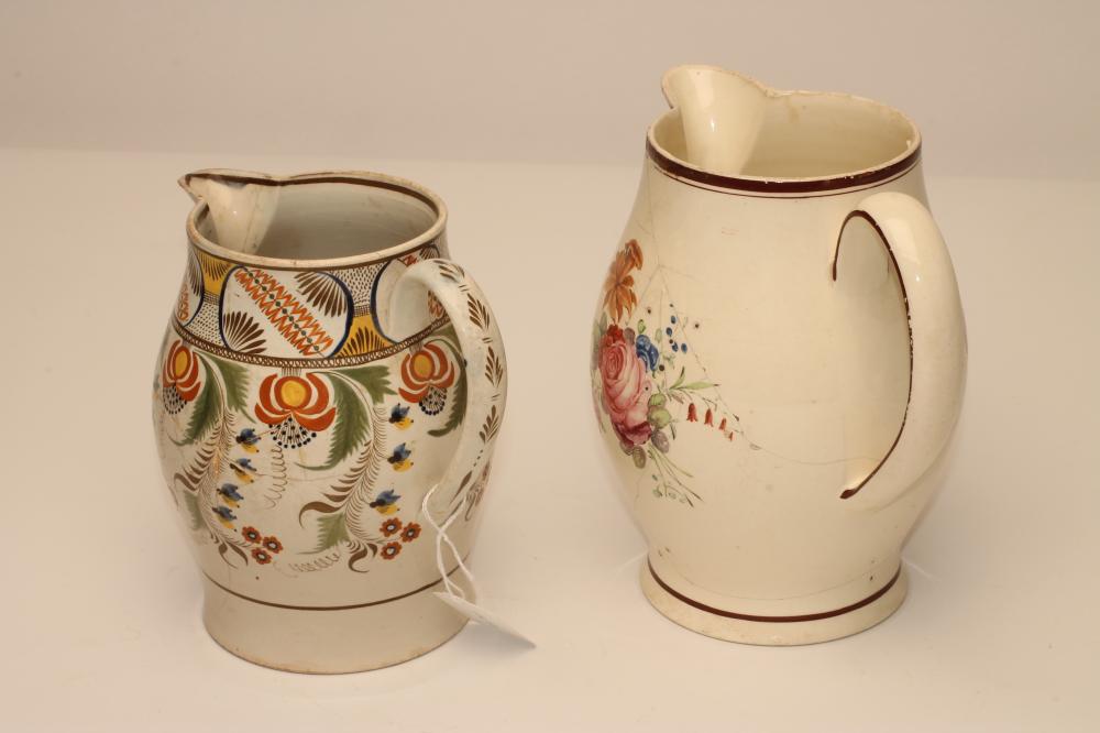 TWO ENGLISH DOCUMENTARY JUGS, 1797 and 1817, comprising a creamware example of baluster form with - Image 4 of 4