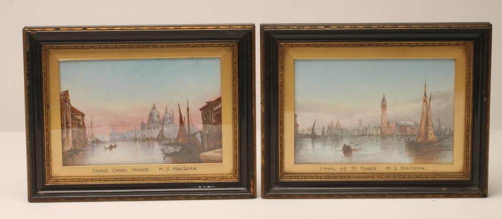 A PAIR OF LATE VICTORIAN ENGLISH PORCELAIN PLAQUES of oblong form, painted in polychrome enamels