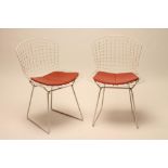 A PAIR OF HARRY BERTOIA (U.S.A. 1915-1978) WIRE CHAIRS, Model No.420C, 1950/52, of vinyl coated bent