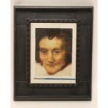 ALAN FLOOD (b.1951), "Rembrandt's Mother", oil on board, signed, 12 1/4" x 9 1/4", ebonised frame (
