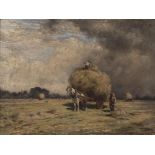 WILLIAM KAY BLACKLOCK (1872-1924), Saving the Hay under an Impending Storm, oil on canvas, signed