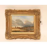 NORWICH SCHOOL (19th Century), Coastal Landscape with Shepherds in the Foreground, Windmill in the