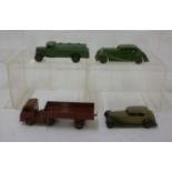 30W Hindle-Smart Helecs, G, 30P Petrol Tanker, green, P, 40b Triumph Saloon, fawn, P, Crescent