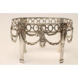 A VICTORIAN SILVER DISH STAND, makers Dobson & Dobson, London 1885, of oval form, the spectacle