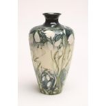 A MOORCROFT POTTERY VASE, modern, of flared cylindrical form with rounded sloping shoulders and