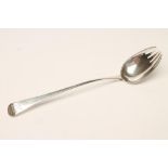 A GEORGE III SILVER SALAD FORK, maker possibly John Beldon, London 1798, in Old English pattern,