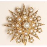 A LATE VICTORIAN STAR BROOCH/PENDANT set with split seed pearls (Est. plus 18% premium inc. VAT)