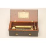 A LE COULTRE FRERES SWISS KEY WIND MUSICAL BOX, c.18405, playing six tunes as listed on the tune