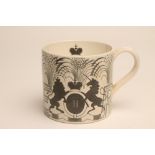 ERIC RAVILIOUS FOR WEDGWOOD, 1953, an earthenware mug of plain cylindrical form, printed in