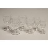 A WATERFORD "COLLEEN" PATTERN PART TABLE SUITE comprising twelve red wines, eleven white wines and