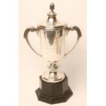 A SILVER TROPHY CUP AND COVER, maker probably Wiliam Neale Ltd., Birmingham 1936, the plain "U"