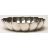 A SILVER STRAWBERRY DISH, maker William (Richard) Comyns, London 1964, of typical fluted circular