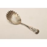 A GEORGE IV SILVER CADDY SPOON, maker probably Andrew Wilkie, Edinburgh 1836, in Kings pattern