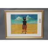 SIDNEY ROBERT NOLAN (Australian 1917-1992), "Ned Kelly in a Landscape", screen print in colours,