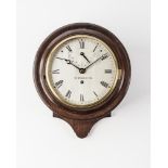 A MAHOGANY FRAMED WALL TIMEPIECE signed W.P. Beech, the movement with lever escapement, the 7"