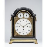 AN EBONISED CHIMING BRACKET CLOCK by James Tregent, London, the two train repeater movement striking