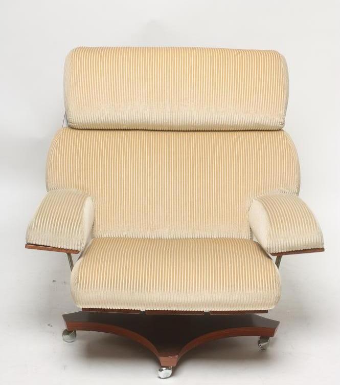 A G PLAN "HAUSTMASTER" SWIVEL LOUNGE CHAIR by IB KFOD-LARSEN, the steel and slatted laminated - Bild 3 aus 6