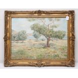 FRENCH SCHOOL (Early 20th Century), River Scene with Trees in the Foreground, oil on canvas,