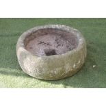 A SANDSTONE TROUGH of fine cut circular form, 22 1/2" x 8 3/4" (Est. plus 18% premium inc. VAT) (