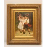 ENGLISH SCHOOL (19th Century), Children Playing Soldiers, oil on board, unsigned, 16" x 12", gilt