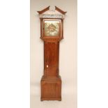 AN OAK LONGCASE by John Lawson, Keighley, the thirty hour movement with anchor escapement and