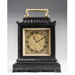 A SMALL EBONISED TABLE CLOCK by Robert Roskell, Liverpool, the single fusee movement with