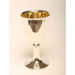 A ROYAL COMMEMORATIVE SILVER GOBLET, maker's mark T & S, Birmingham 1968, the "U" shaped bowl