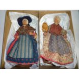 A pair of Jouglas clay dolls, c.1925, the Eel Seller and The Muffin Seller, with modelled and