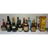 One bottle Courvoisier Luxe Cognac, one bottle Les Armes Napoleon French Brandy, two litres Baileys,