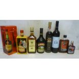 One bottle and one half bottle Licor Beirao, (both boxed), one 50cl. Grants Morella Cherry Brandy,