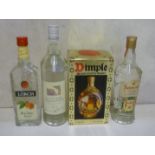 One bottle Dimple Haig Blended Scotch Whisky, boxed, one bottle Eau de Vie de Marc, one bottle Lorch