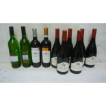 Six bottles NV Noble Franc Grande Reserve Pays d'Oc, one bottle 2014 Piccolomini Pemonte Rosso (