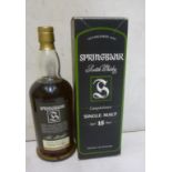 One bottle Springbank 15 year old Campbeltown single malt, J. Mitchell, boxed (Est. plus 18% premium