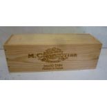 One magnum M. Chapoutier Eau de Vie des Cotes du Rhones 46%, sealed wooden case (includes cork