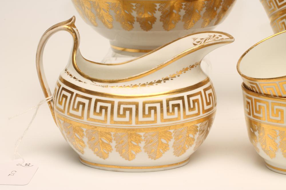 A BARR, FLIGHT & BARR WORCESTER PORCELAIN TEA SERVICE, early 19th century, printed in gilt with - Image 2 of 4
