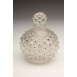 A LALIQUE FROSTED GLASS "CACTUS" PATTERN SCENT BOTTLE AND STOPPER, modern, of globular form with